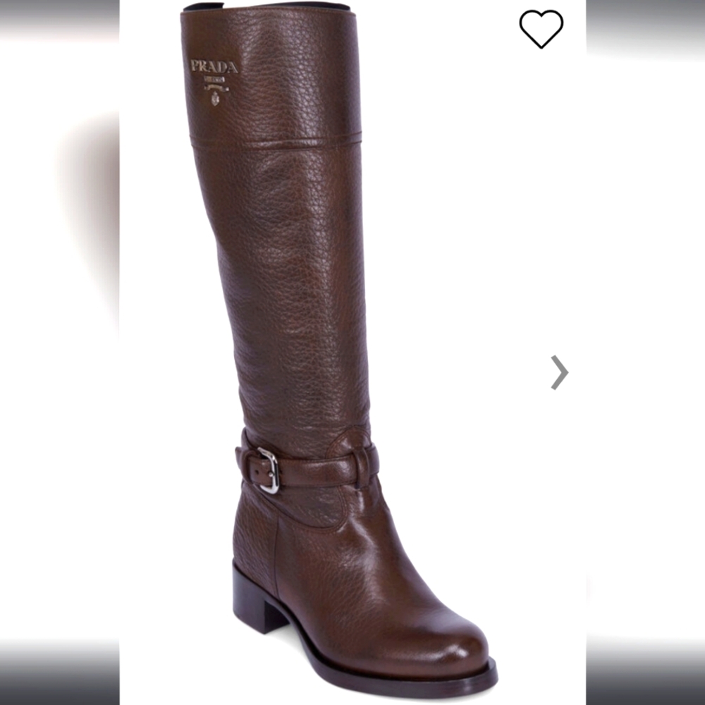 PRADA Brown Riding Boots size 37.5